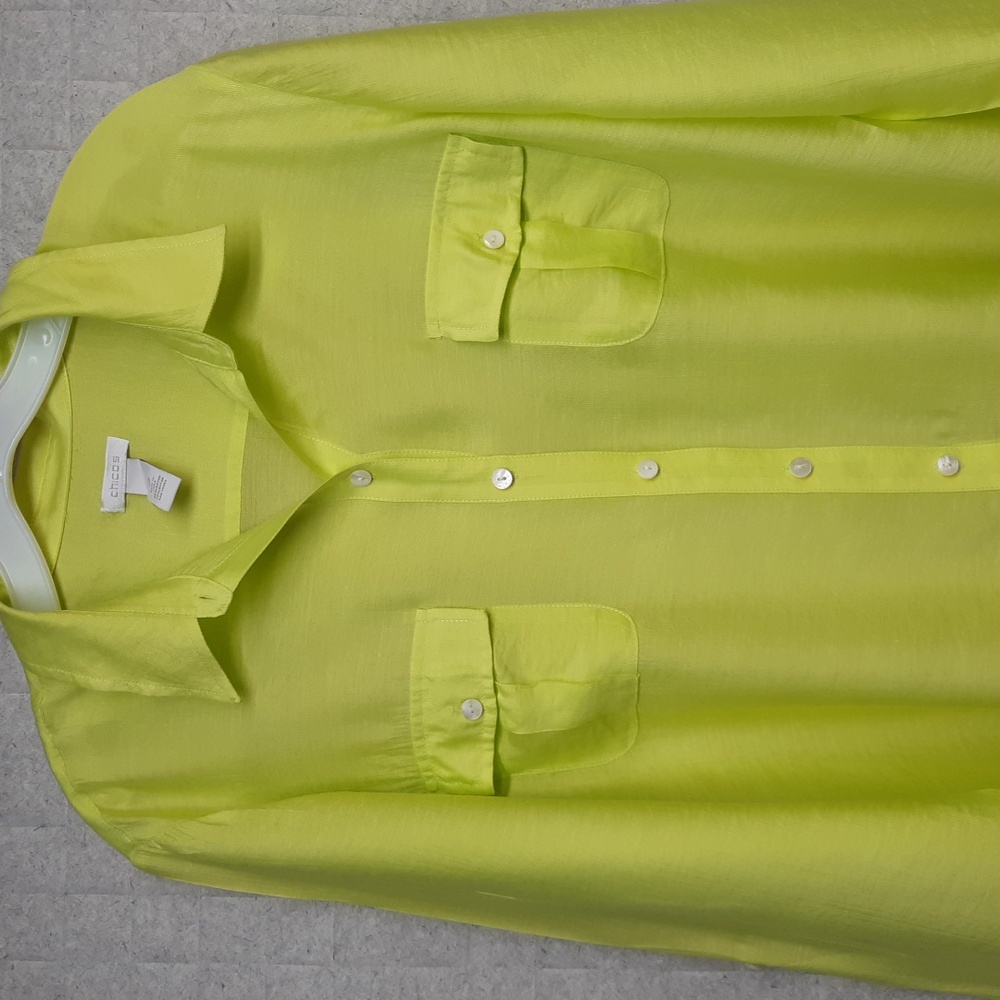 Chico's Lime Green Blouse - Picture 2 of 8